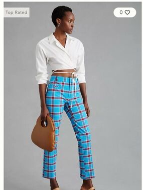 Red & Blue plaid ankle pants from Anthropologie- size 12